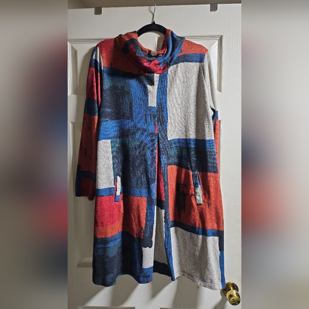 Renuar Colorful Geometric Patterned Dress - Picture 2 of 2